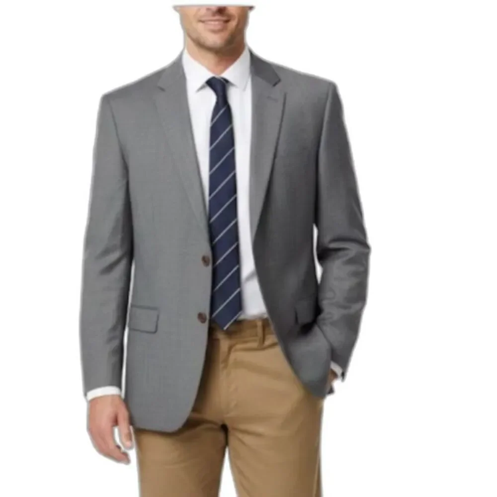 Lauren Ralph Lauren Men's Gray Wool Two Button Classic Sports Coat Size 48L